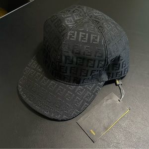 NWT FENDI Monogram Cloth Baseball Cap All Over Print Hat 2008 Rare Designer OSFA